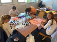 203 Buntes Kuschelkissen mit Fransen (42)